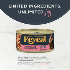Reveal gato proteína-real en filete de atún-salmón para comida sabrosa.
