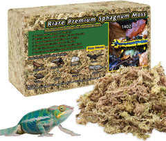 Riare Musgo Sphagnum premium 14oz en empaque listo para terrarios, retiene humedad.