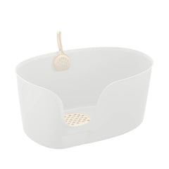 Richell Paw Trax, caja de arena de alto muro, vista frontal, ideal para gatos grandes