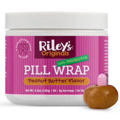 Riley's Pill Wrap para perros: pasta suave de mantequilla de cacahuete para ocultar la medicación.