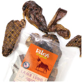Riley's Premium Pulmon Cordero Merienda, crujiente y ideal para entrenamiento.
