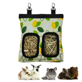 RIOUSSI Sac nourrisseur foin suspendu, accès facile et propre pour petits animaux.