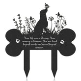 Rngmsi lapida perro metal grande hueso, recuerdo duradero para el jardín.
