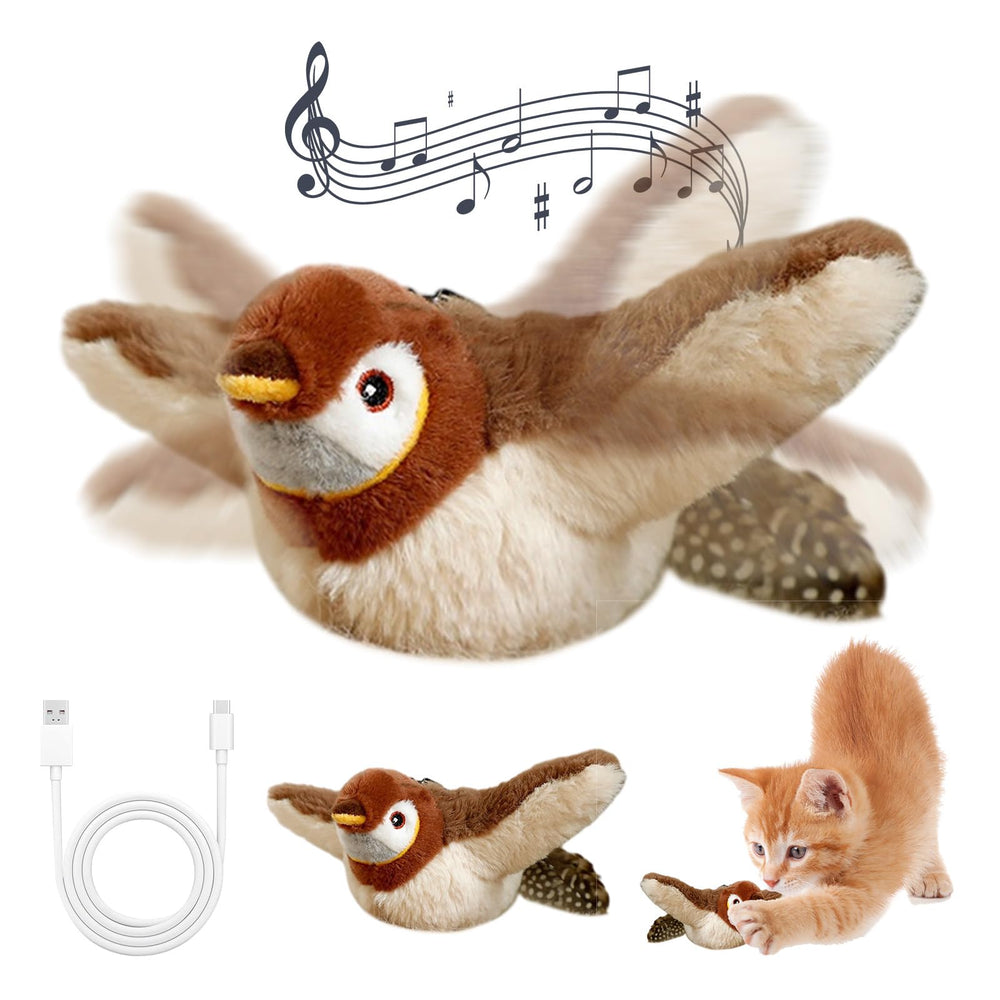 Rocfish Juguete Gato Pajaro Volador: movimiento realista para horas de juego seguro.