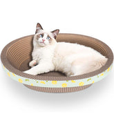 ROMOHOM cama de cartón ovalada para gatos, descanso cómodo.
