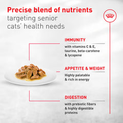 Royal Canin Aging 11+ caja de seis latas, presentación práctica para casa.