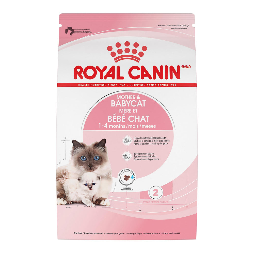 Royal Canin croquetas para madre y bebe gato, apoyo al crecimiento.