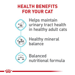 ROYAL CANIN Urinary Care fomenta la hidratación en gatos adultos para apoyo urinario.