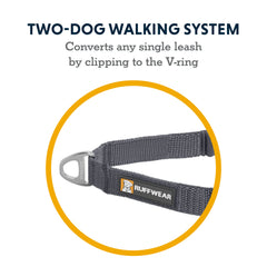 Ruffwear Doble Acoplador con anillo en-V integrado facilita la unión.