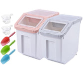 RUIAN contenedor 20 lb para alimento de perro con acceso lateral fácil.