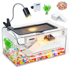 RunDuck 12x7x6 tanque tortugas con alta claridad para ver detalles del comportamiento