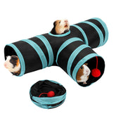 Rypet tunel para conejillos de indias con tres vías, perfecto para explorar y descansar.