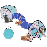 Rypet túnel-gato-interactivo-plegable, entretenimiento diario y refugio cómodo para tu gato.