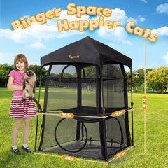 Rywell Catio exterior estructura resistente con malla ultrafina para protección.