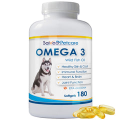 Salveo Omega3 para perros: botella de cápsulas para pelaje sano