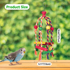 Samtotopets juguete de madera natural con bloques coloreados, ideal para masticar