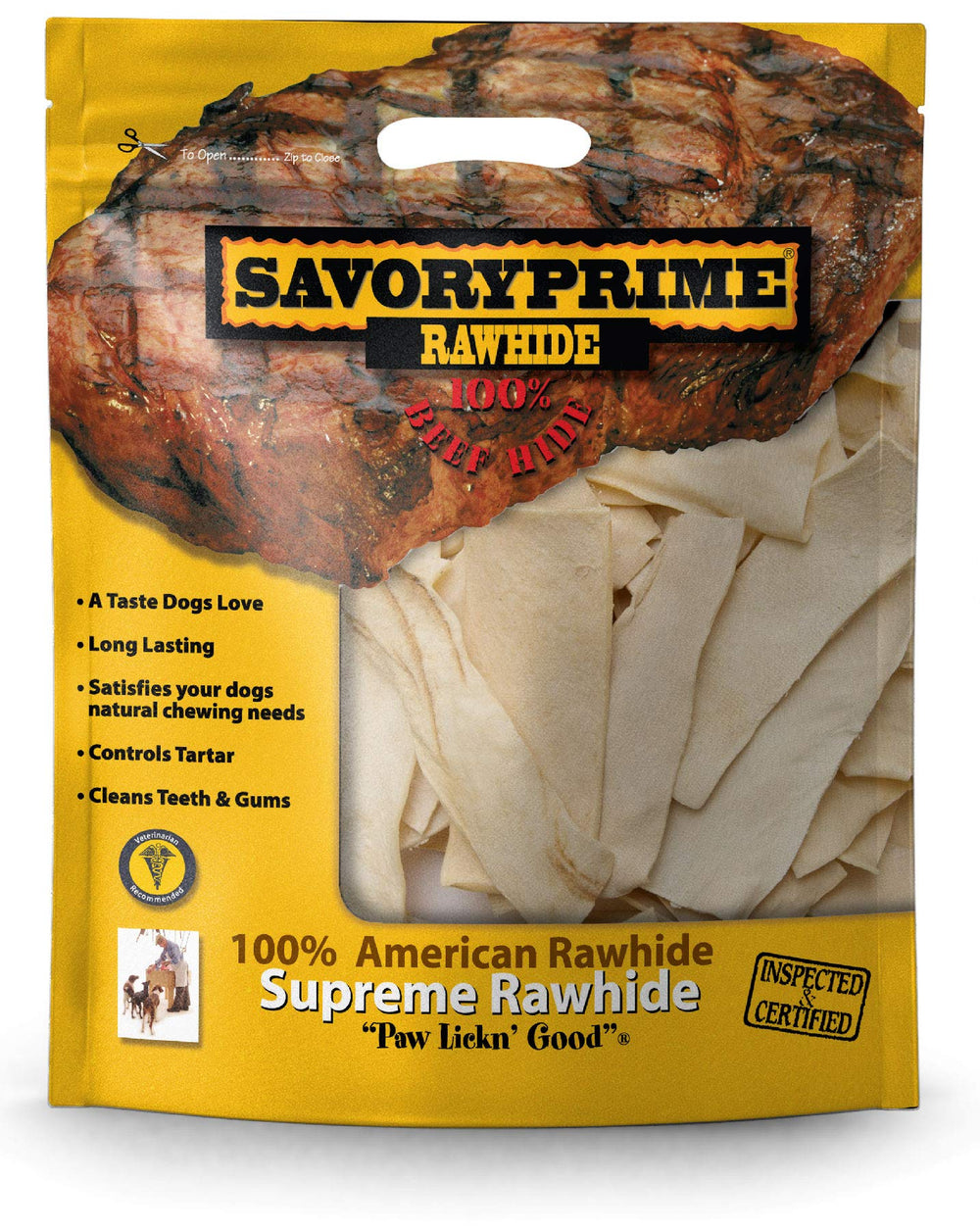 Savory Prime chips de piel de res natural, ideal para satisfacer la masticación de tu perro
