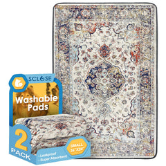 SCLOSE alfombrilla lavable con diseño vintage medallón para perros, ideal para uso diario.