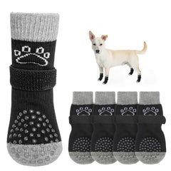 SCENEREAL calcetines para perros con agarre antideslizante para patitas en suelos resbaladizos