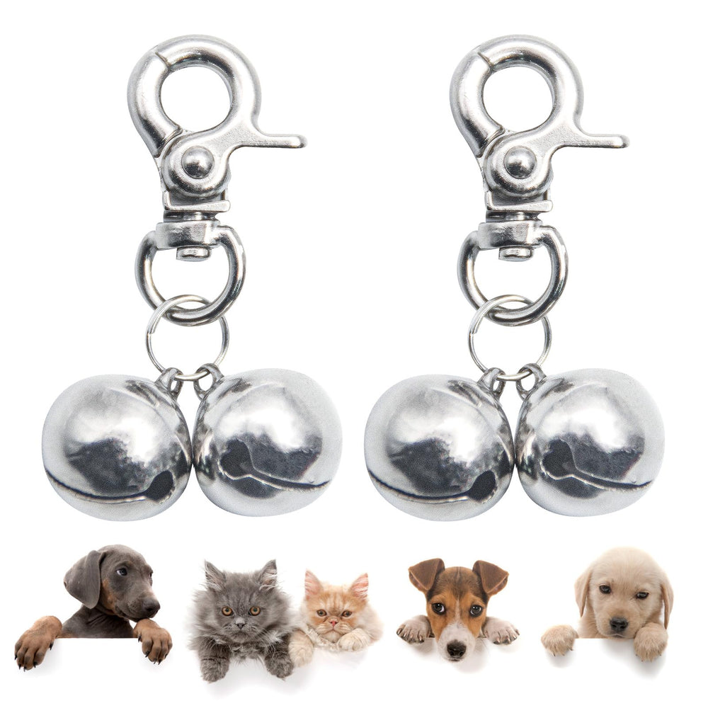 SCENEREAL campanas para collar de perro, conjunto de dos piezas con clips resistentes.