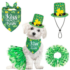 SCENEREAL disfraz de perro San Patricio con pañuelo, ideal para fiestas y fotos.