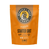 Scratch and Peck Feeds grit starter, bolsa para pollitos, favorece la digestión desde el día uno.