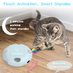 Scsuupoee Juguete gatos interactivo: sensor inteligente que reinicia al detectar presencia.