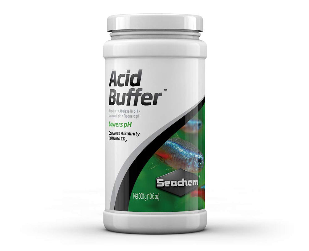 Seachem Acid Buffer envase-frente, ajusta gradualmente el pH del acuario.