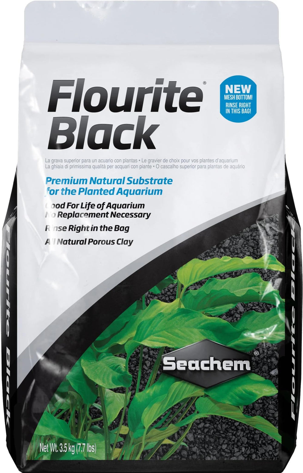 Seachem Flourite Black Clay Gravel para acuario, base estable para plantas.