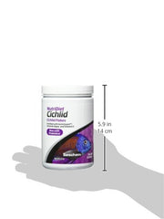 Seachem NutriDiet Cichlid Copos Envase: conveniencia de porciones para alimentación diaria.