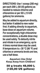 Seachem Safe: detalle de etiqueta para acondicionar agua sin alterar pH.