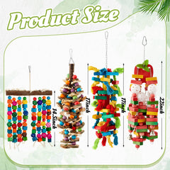 Seenelling bloques de madera multicolor para aves, ideales para trepar y mordisquear con seguridad