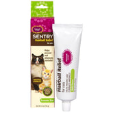 Sentry Pet Care Hairball Relief para gatos, envase visible para administración sencilla.