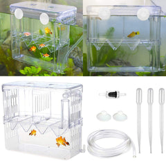 Senzeal caja de cría para acuario con aislamiento y ventosas para fijación estable.