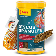 Sera Gránulos Discus Nature envase visible, alimento principal para discos