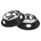 Tazones Serentive para gatos de acero inoxidable con base antideslizante.