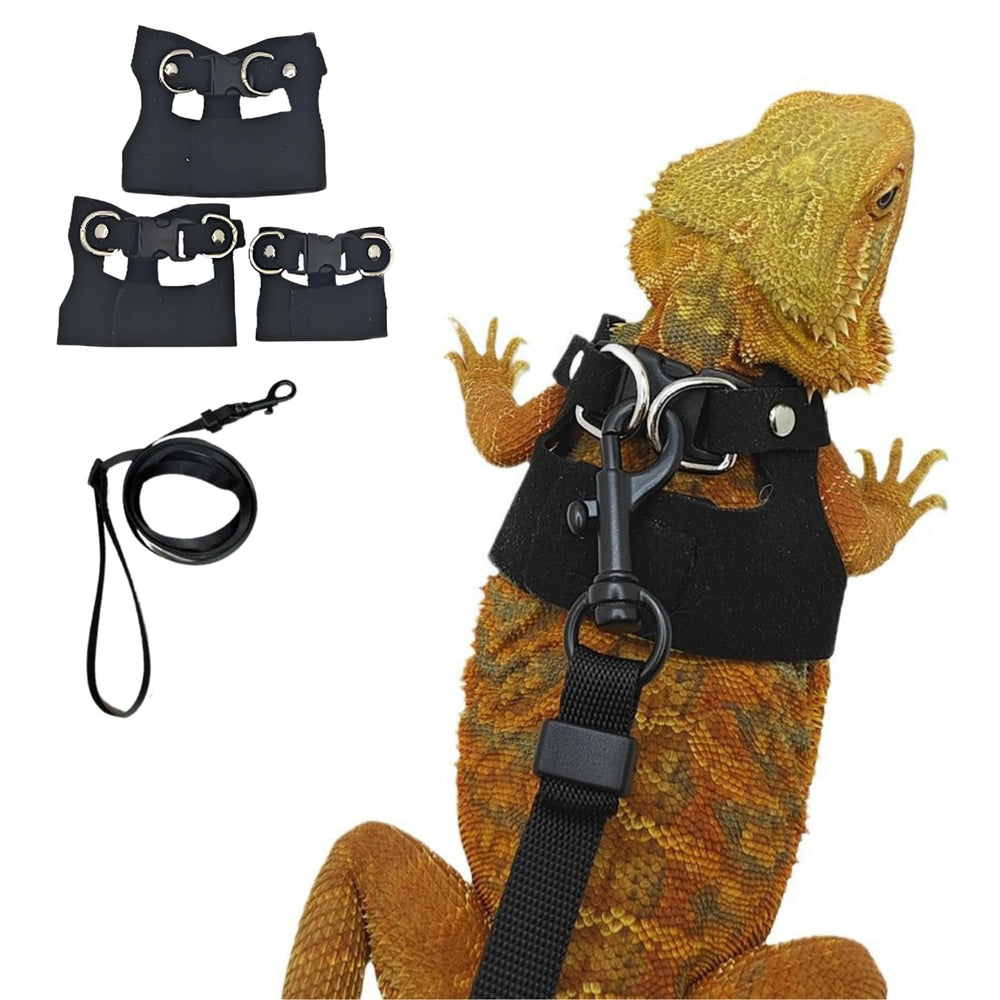 ARNÉS SEZDEKI para dragon barbudo, cuero suave, talla pequeña, paseo cómodo.