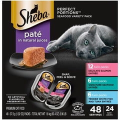 Sheba Perfect Portions Pate con salmón sostenible, comida sabrosa para gatos exigentes