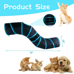 Túnel para gatos Sheldamy en negro, diseño resistente para interiores.