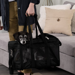 Sherpa Original Deluxe portador mascotas avion negro grande para aerolíneas