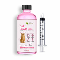 Dewormer SHEVAT VITAMINS para gatos, jeringa de 3 ml para dosis precisa.