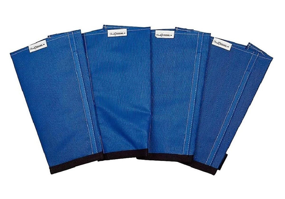 SHOOFLY Leggins azul con malla plástica para ventilación y protección de las piernas