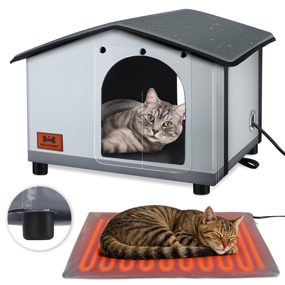 SHU UFANRO casa-gato-aislada techo-impermeable ofrece refugio seco y cálido
