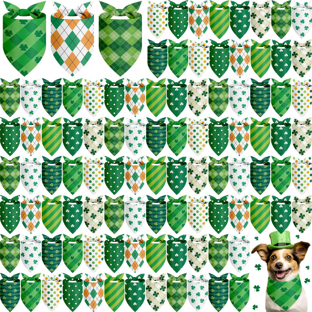 Bandanas Shyyween Dia de San Patricio para perros, conjunto festivo
