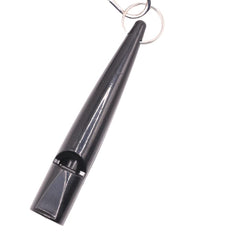 Silbato para perros, color negro: estilo discreto para uso diario.