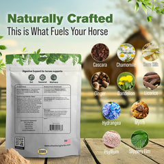 Silver Lining Herbs: envase del suplemento digestivo para caballos, fácil de usar
