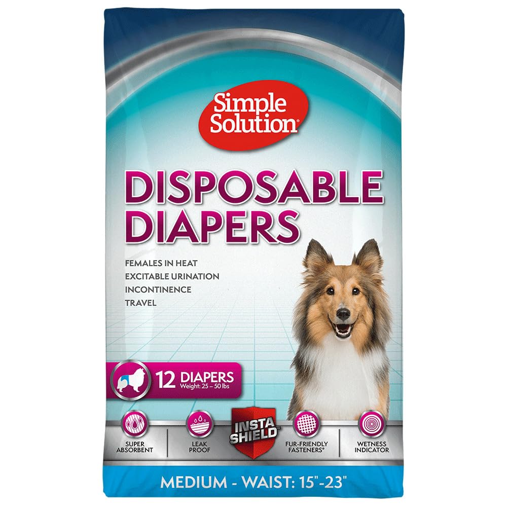 Pañales Simple Solution para perras femeninas, empaque compacto para casa o viaje.