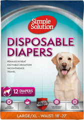 Pañales desechables Simple Solution para perras grandes con ajuste cómodo y seguro para paseos.
