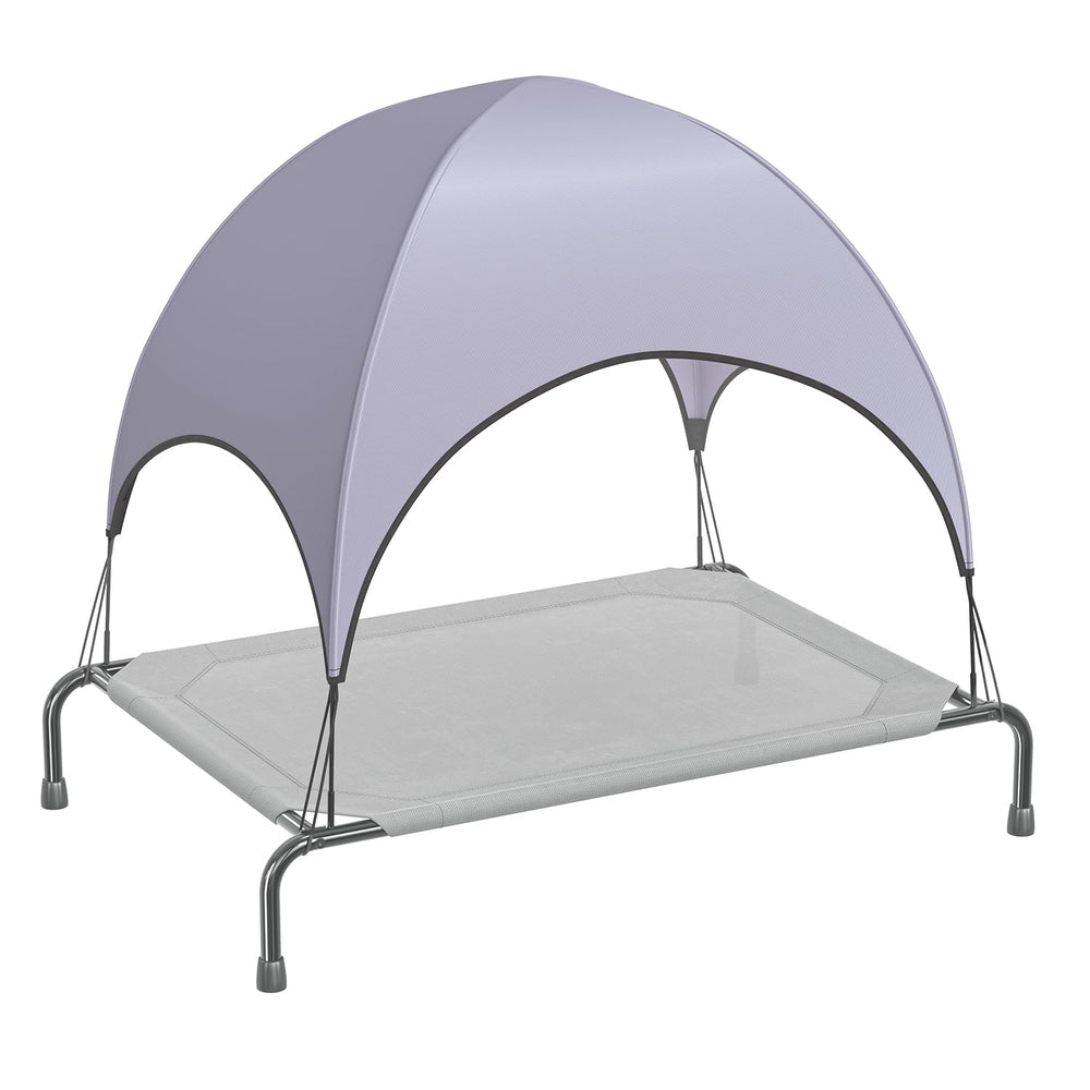 Simple Trending cama elevada para perros grandes con dosel removible, sombra suave para días soleados