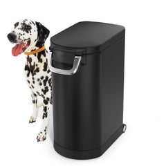 simplehuman contenedor alimentos mascotas 30 l negro mate vista frontal